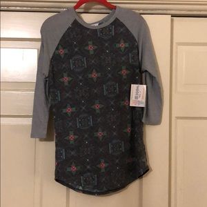 LulaRoe Sz Small Randy Gray Aztec Print